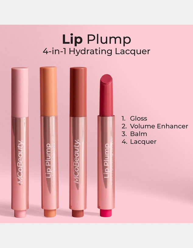 MCoBeauty - Lip Plump 4-in-1 Hydrating Lacquer - Luella (Nude Melon)