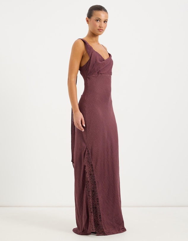 Calli - Estelle Plain Maxi Dress With Scarf