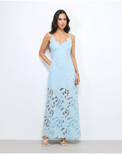 AERE - Evania Lace Maxi Dress