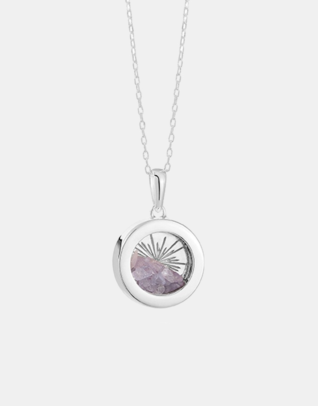 Rachel Jackson - Small Deco Sun Amulet December Birthstone Silver Tanzanite Necklace (Wisdom & Protection)
