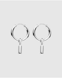 Najo - Love Lock Silver Huggie Earrings