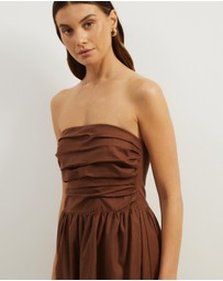 Atmos&Here - Laura Strapless Linen Blend Midi Dress