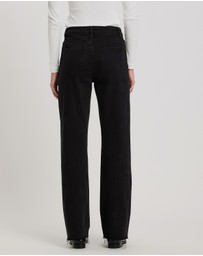 Atmos&Here - Myra Straight Leg Raw Hem Jeans