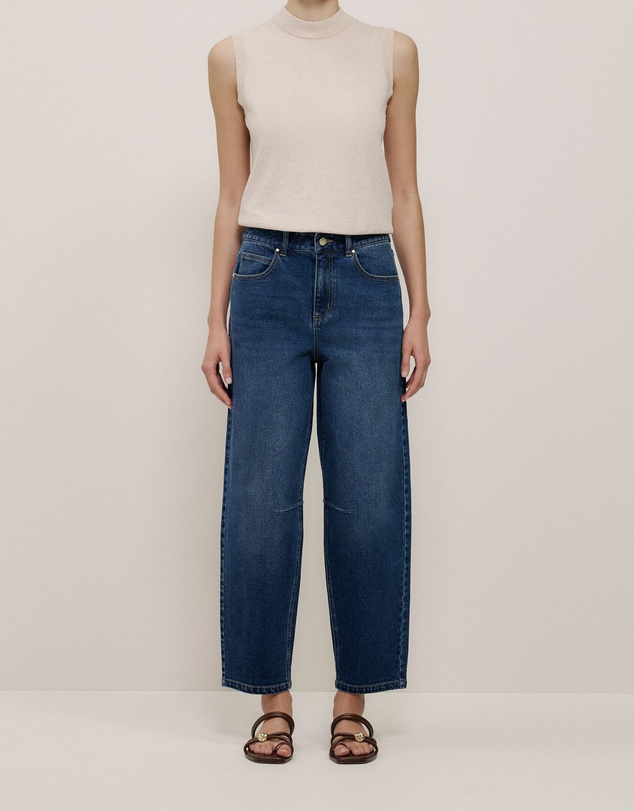 Trenery - Tapered Leg Jean in Mid Blue