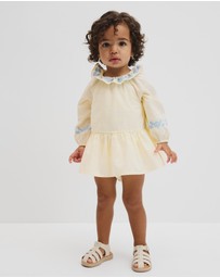 Country Road - Long Sleeve Embroidered Romper Dress