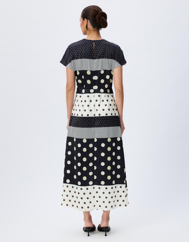 Tussah - Reese Polka Dot Satin Midi Dress