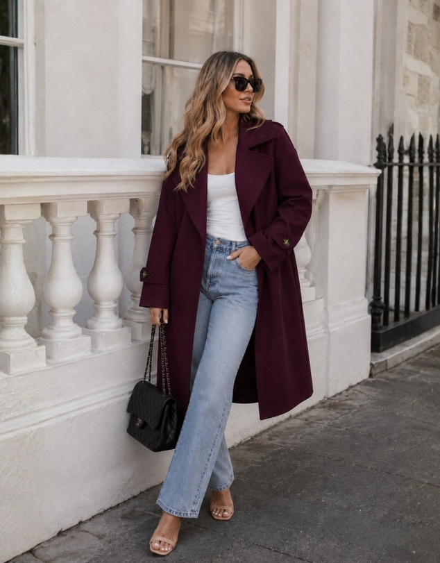 Esther & Co - Fireplace Coat - Plum