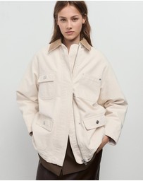 M.N.G - Denim Parka With Corduroy Collar