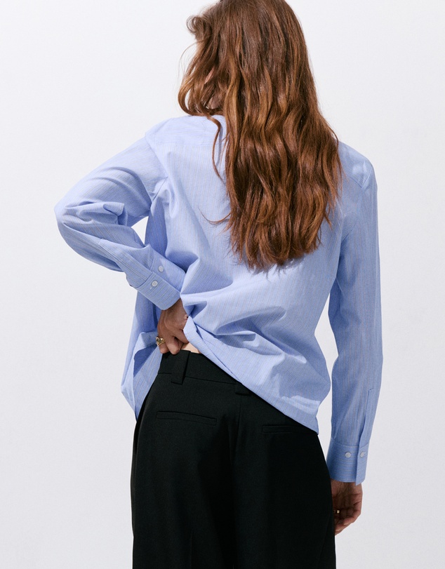 M.N.G - Cotton and Lyocell Blend Straight Shirt