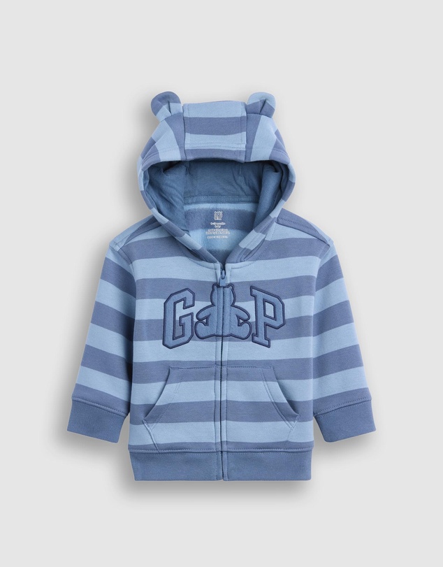 GAP - French Fleece Logo Full Zip Hoodie - Babies