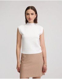 Oxford - Pepper Knitted Funnel Collar Top