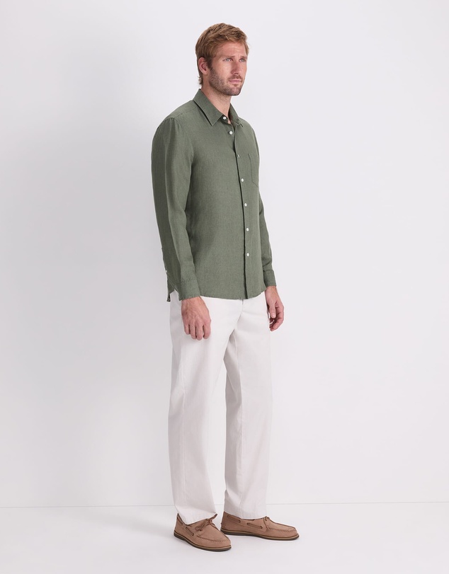 Sportscraft - Long Sleeve Linen Yarn Dyed Shirt