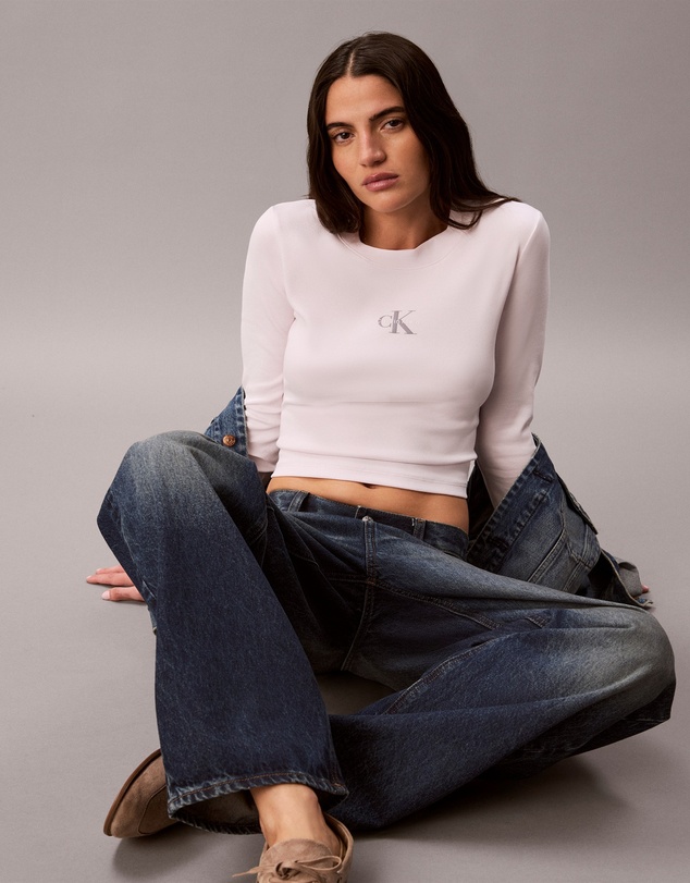 Calvin Klein Jeans - Monogram Logo Long Sleeve Baby Tee