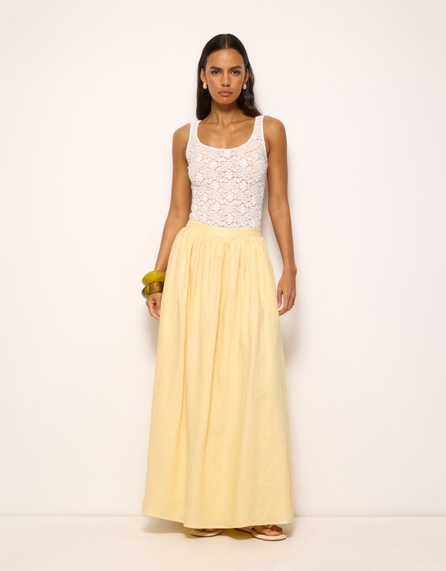 AERE - Tiera Gathered Midi Skirt