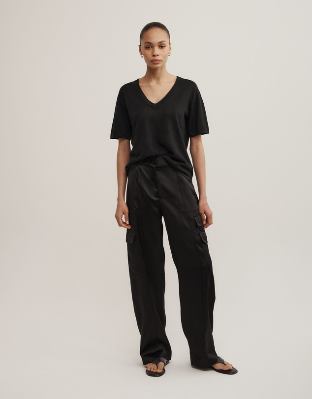 Witchery - Linen V-neck Knit T-shirt