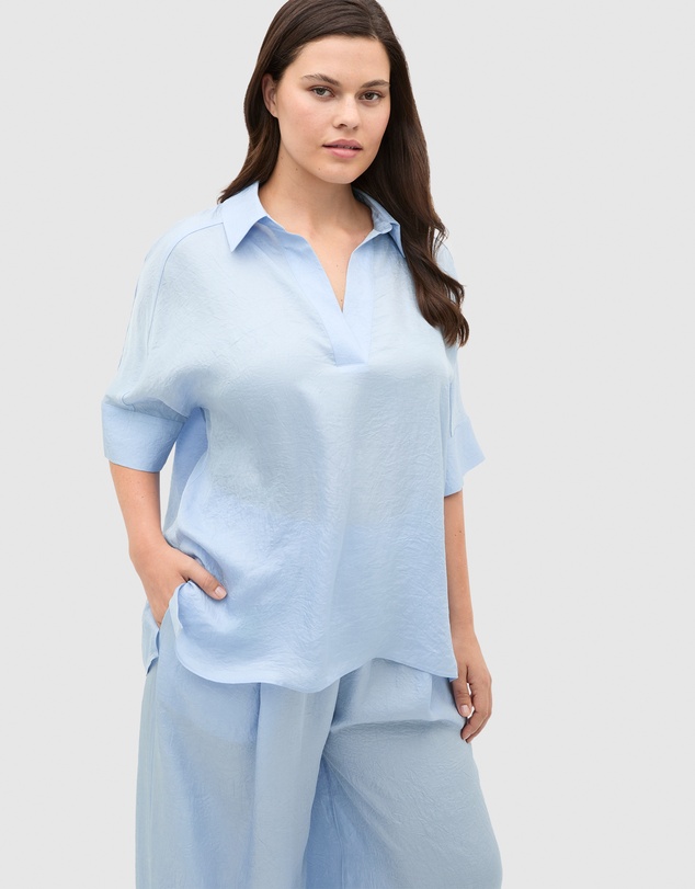Seed Heritage - Textured Satin Collared Popover