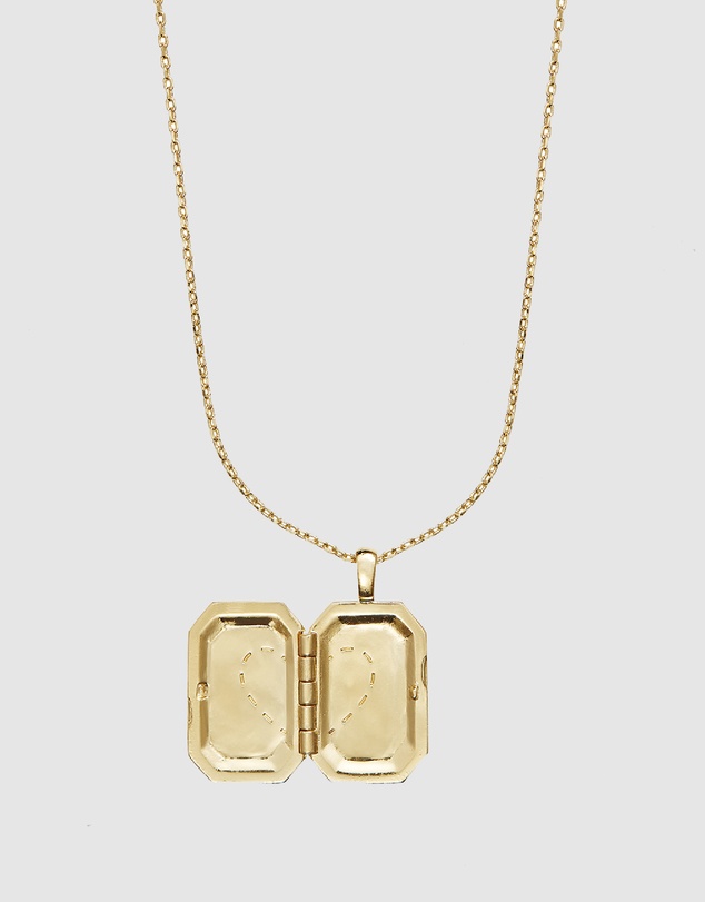 Wanderlust + Co - Heart Space Gold Locket Necklace