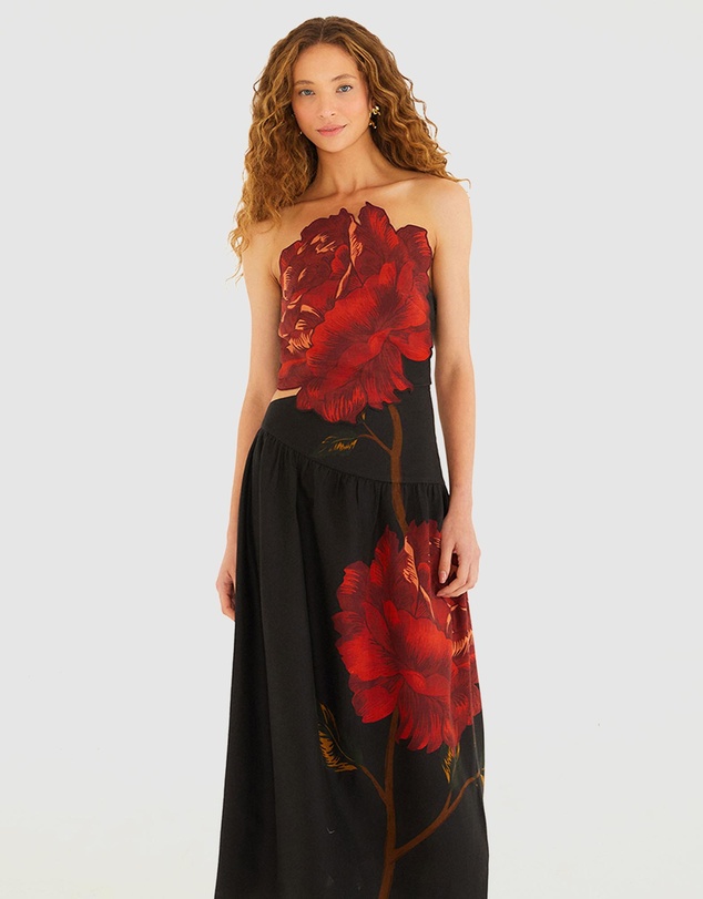 Farm Rio - Artisanal Strapless Midi Dress