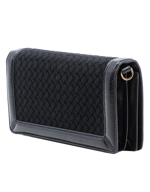 Pre-Loved by Azura Reborn - Pre-Loved Karung Trimmed Knit Intrecciato Knot Clutch On Chain