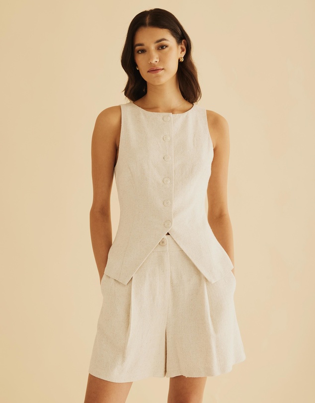 Atmos&Here - Remi Tailored Linen Blend Vest