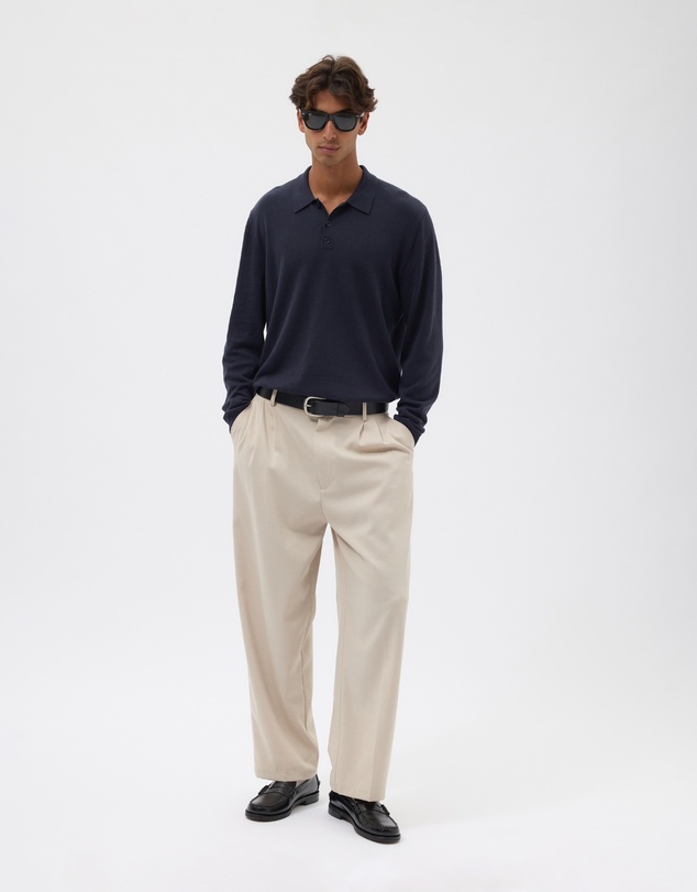 AERE - Premium Linen Blend Relaxed Knit Polo