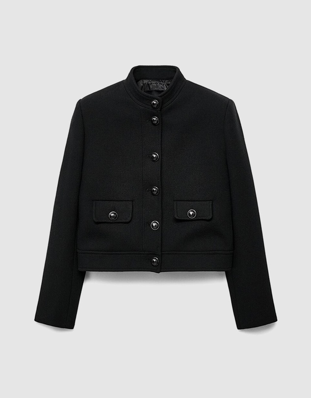 M.N.G - Jacket With Jewel-Button Strip Collar