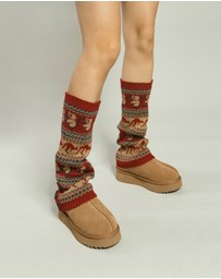 Ozwear Connection Uggs - Ugg Cardy Stretchy Knit Leg Warmers Slouch Socks