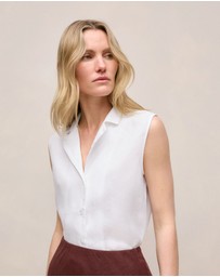 Trenery - Linen Sleeveless Shirt in White