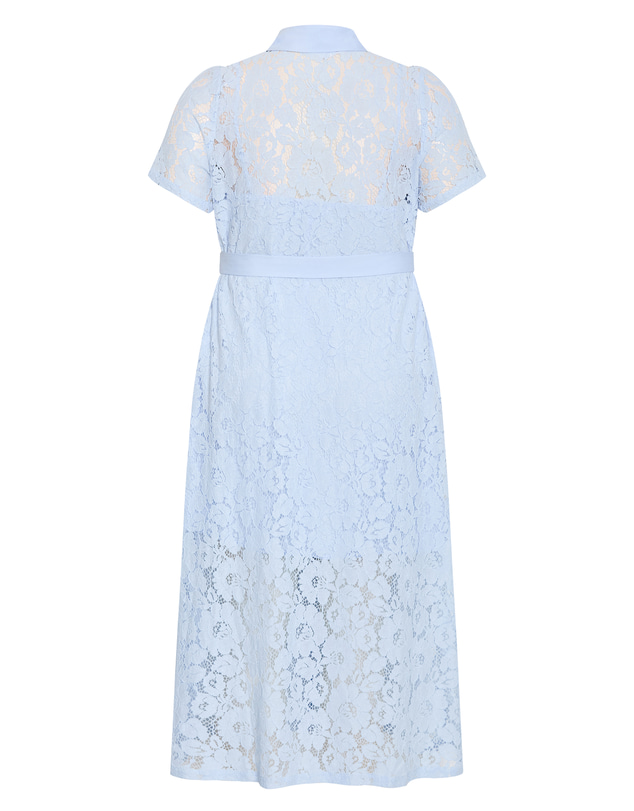 City Chic - Plus size Lani Lace Shirt Dress - sky blue