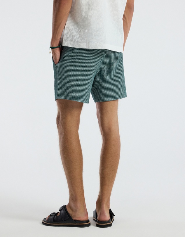 Calibre - Striped Seersucker Knit Shorts Sea Green
