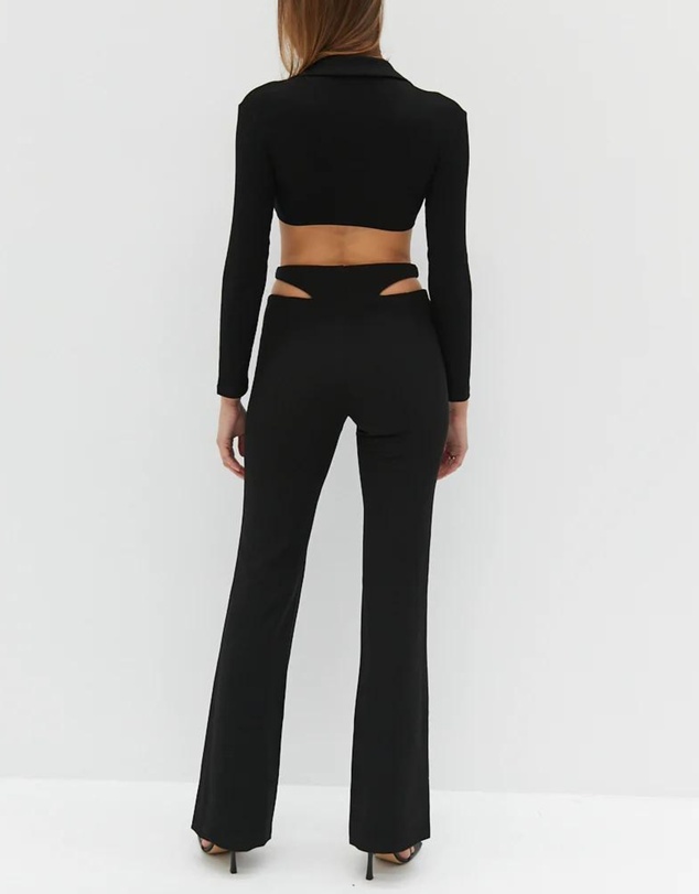 Style Addict - Waist Slit Pants - Black