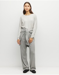 JH Lounge - JHL Crew L/S T (Fine Cotton Cashmere) Soft Grey Marle