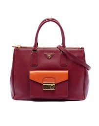 Pre-Loved by Azura Reborn - Pre-Loved Saffiano Lux Galleria Double Zip Front Pocket Satchel