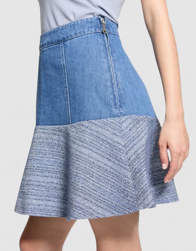 GUESS - Elsie Tweed Mix Denim Skirt