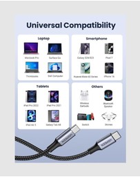 Ugreen - UGREEN 100W USB C to USB C Cable – Fast Charging Data Transfer 3.3FT Black