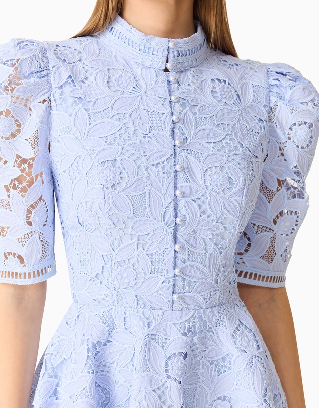 Elliatt - Lacy Puff Sleeve Mini Dress
