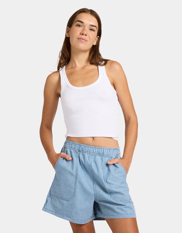 Roxy - Womens Stay Wavy Mid Denim Shorts