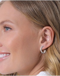 Elli Jewelry - Earrings Creoles Studs With Zirconia In 925 Sterling Silver