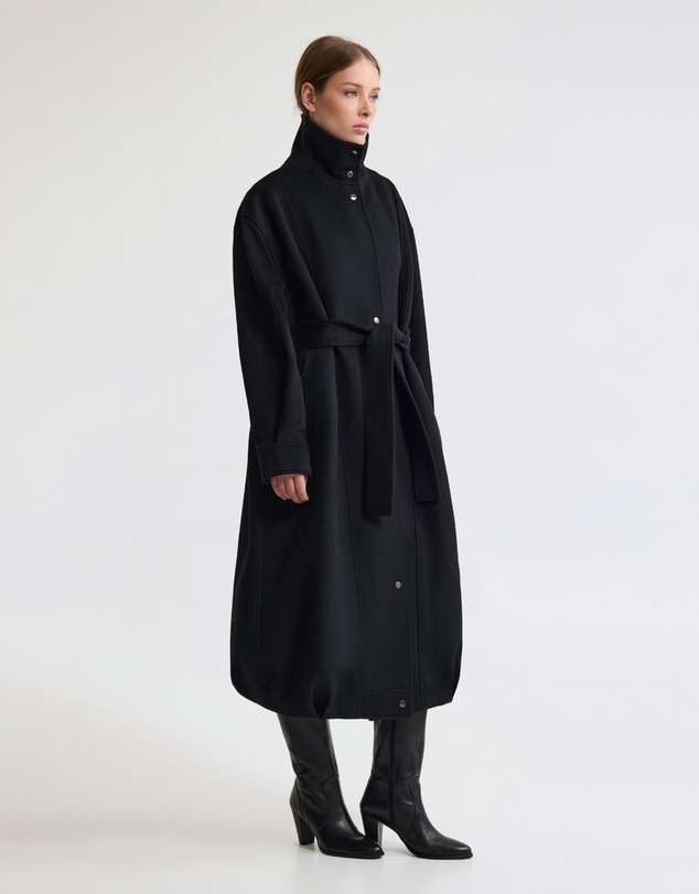 Oxford - Emily Funnel Collar Wool Blend Coat