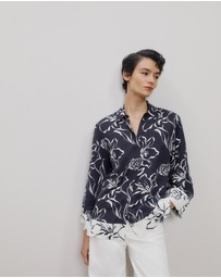 Trenery - Iluna Spliced Shirt in Night Sky