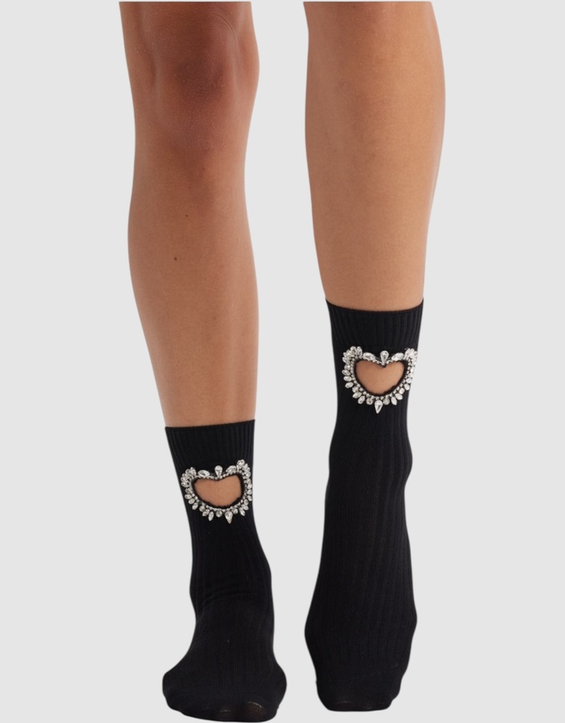 High Heel Jungle - Gem Crystal Heart Sock