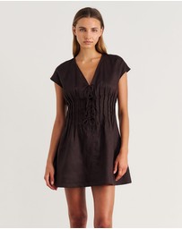 Jag - Delphine Pintuck Linen Mini Dress