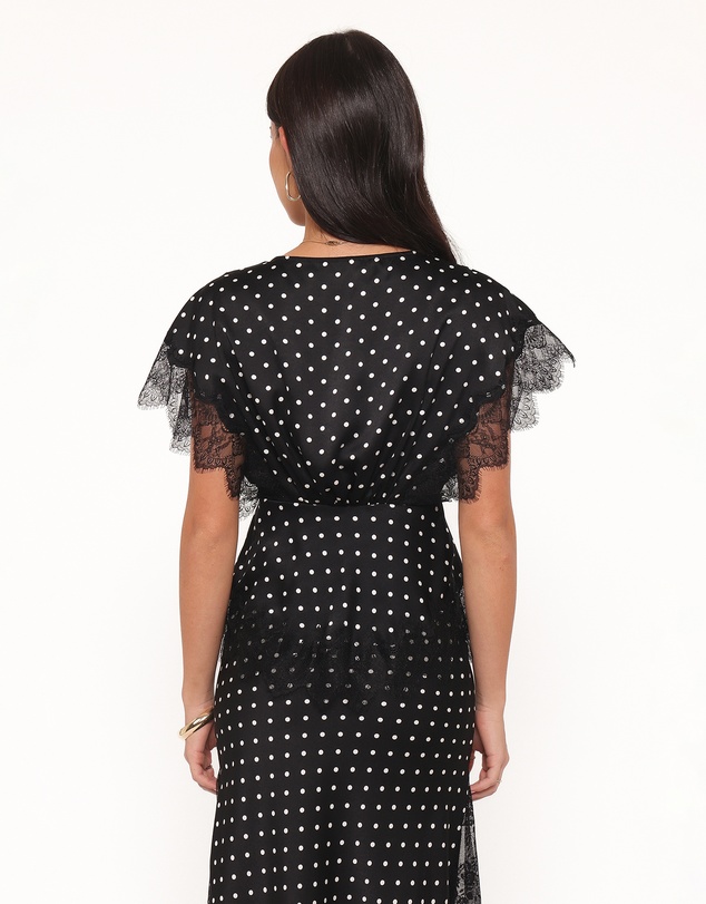 Petal & Pup - Ailbhe Top - Black Polka Dot