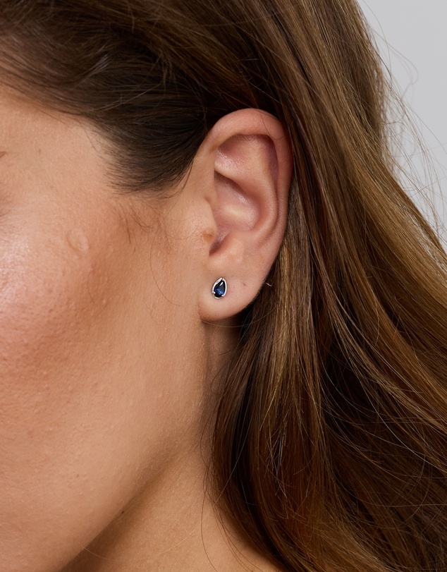 Michael Hill - Pear-Cut Created Sapphire Stud Earrings in Sterling Silver