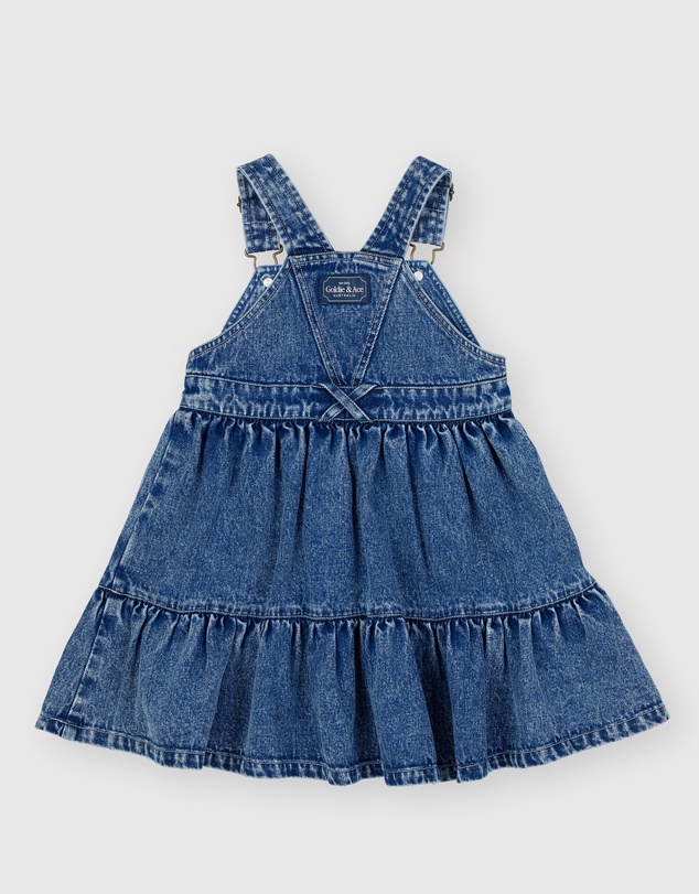 Goldie + Ace - Tully Tiered Denim Daisy Pinafore Dress - Babies-Kids