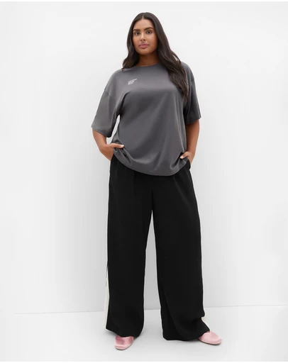 City Chic - Plus size Chill Social Club Tee - slate