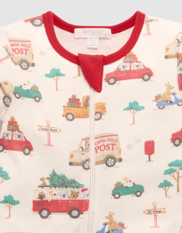 Purebaby - Short Sleeve Zip Growsuit-Kids-Babies