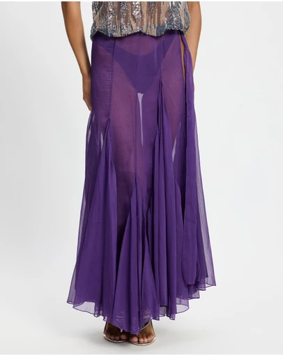 Jaded London - Godet Maxi Skirt With Tie