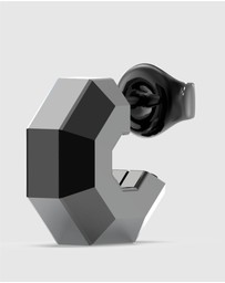 GUESS - Black IP Exagon Earrings