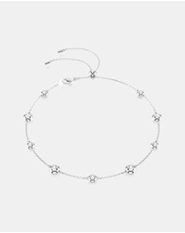 Swarovski - Una Angelic Necklace, Round Cut, Double Sided Motifs, White, Rhodium Plated